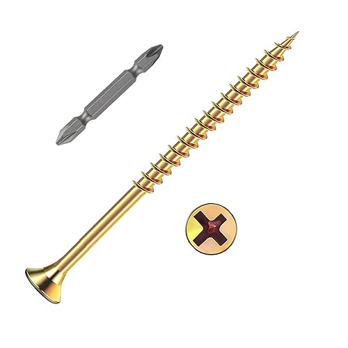 Miniatura 31 de (385 piezas) Tornillos de cabeza plana negros para madera, tornillos autorroscantes de cabeza plana para metal rápido, equipados con kit de anclaje