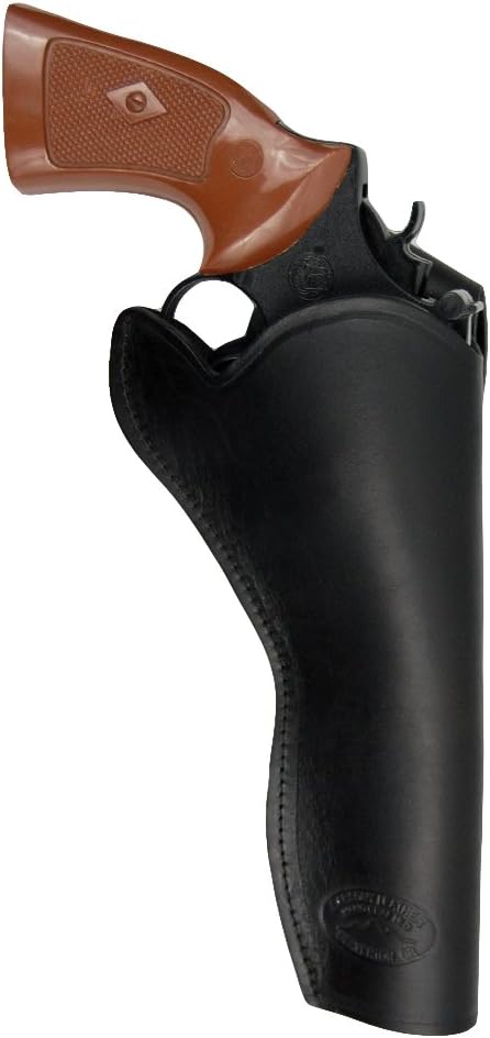 Barsony New Black Leather Cross-Draw Gun Holster for 6 inch Revolvers