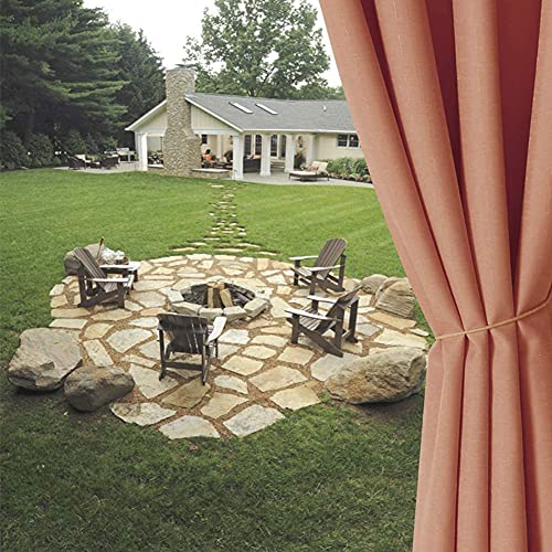 Qinzc Outdoor Patio Waterproof Curtain With Grommet,Sun Blocking Privacy Blackout Drapes Uv-Protection Thermal Insulated Machine Washable For Porch Deck Pergola,Orange,W47X59In/1.2X1.5M #TOP4