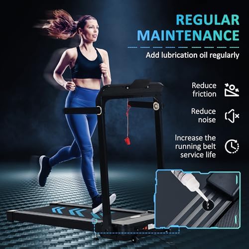HOMCOM Folding Treadmill, 1.85HP Installation-Free Walking Jogging Running Machine, 12KM/H with 12 Pre-Programs and LED Display for Home Gym Office