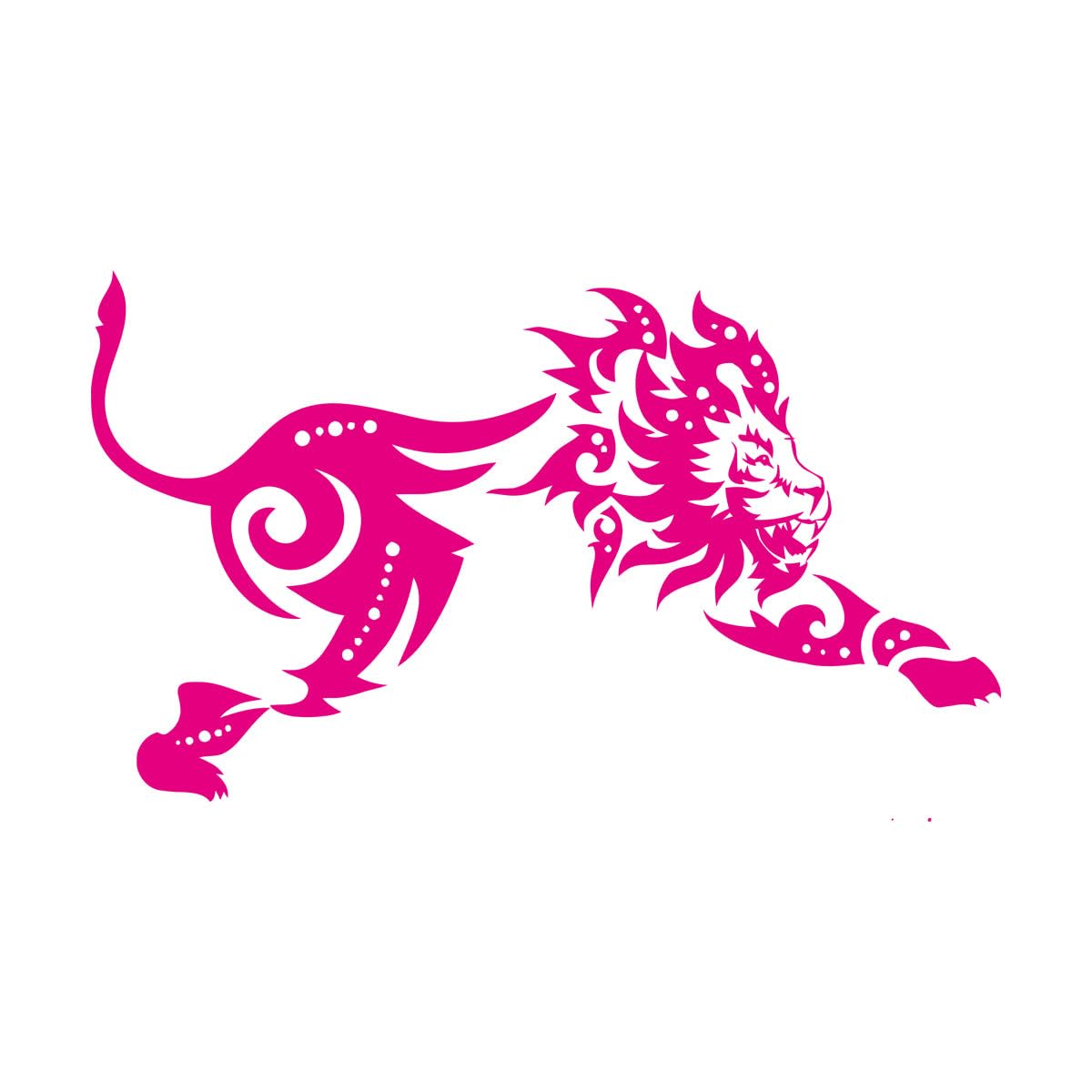 Fine Carving Decals Silhouette Lion Fire Pattern Animal 72x120.6cm Equipped with Transfer Film kit Extra Large Rosered — image 1