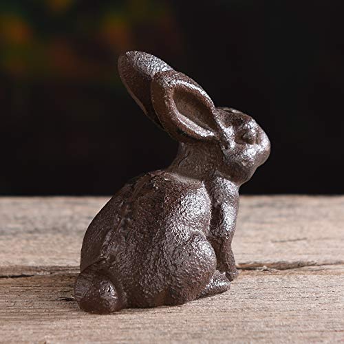 Brasstar Cast Iron Rabbit Statue 3.1”Garden Home Office Desk Decor Paperweight Collection Animal Figurine Tqzdpt44 #TOP4
