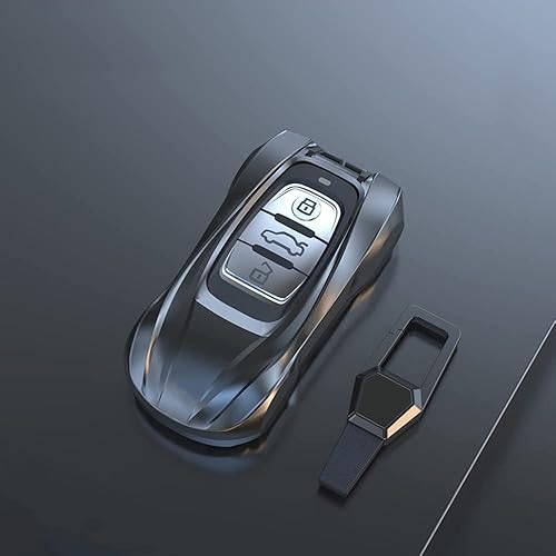 Miniatura 8 de Funda de metal de aleación de zinc para llavero remoto sin llave para Audi A4 A5 A6 A6L A7 A8 Q5 Q8 R8 RS4 RS5 RS6 RS7 S4 S5 S6 S7 S8