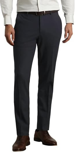 Van Heusen Men Mid Rise Slim Fit Cotton Blend Workwear Trouser