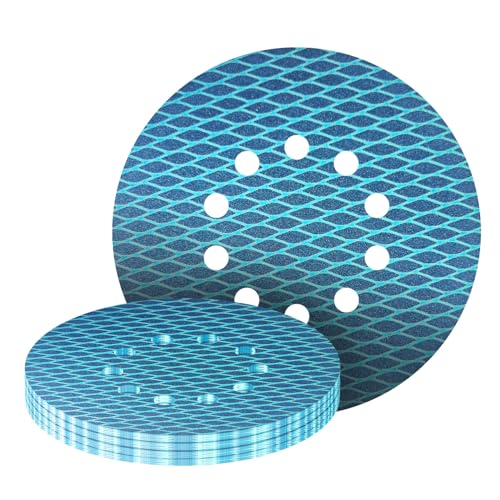 GZKTY 20 PCS 225mm Sanding Discs, 10-Hole Grits 180 Sanding Pads, Manual Electric 225mm Disc Sander for Drywall Walls, Reduced Clogging