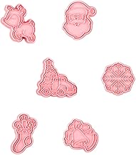 Angoily Cortadores de biscoito de natal molde de biscoito carimbos de fondant faça você mesmo biscoito de pastelaria molde de fondant de bolo ferramenta de cozinha para assar 6 peças