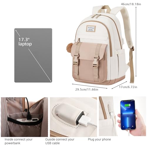 Image of kadilong 17,3 Inch School Backpack for Teen Girls,Laptop Backpacks for Women College Students Bookbag Middle School Back Pack Travel Mochilas Mujer