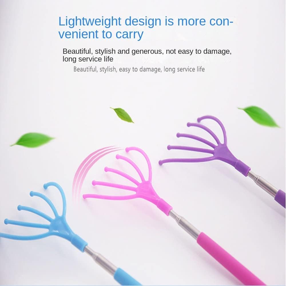 Telescopic five-claw big hand head massager head scratching multi-color scratching artifact (Purple)