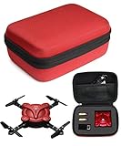 Protective Case for Kidcia, EACHINE E55, FQ777 FQ17W, Hobbylane Altitude Hold Folding Drone, RC Quadcopter Drone with FPV Camera and Live Video, DIY Foam Blocks (Red with Black Zip)