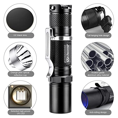 Lightfe Blacklight 365Nm Uv Flashlight With High Power Output, Pure Beam For Uv Glue Curing Light, Rock And Mineral Fluorescent Glowing, Pet Urine Detector Light, Ac Leak Detector #TOP3