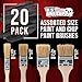 US Art Supply 20 Pack of Assorted Size Paint and Chip Paint Brushes for Paint, Stains, Varnishes, Glues, and Gesso