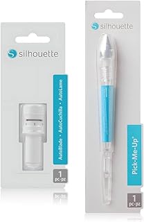 Silhouette Blade Replacement for Cameo 4 and 5 and Pick Me Up Pen - Blade Replacement and Tacky-Tip Rhinestone Applicator Tool for Nail Art, Diamond Painting, and Craft Projects