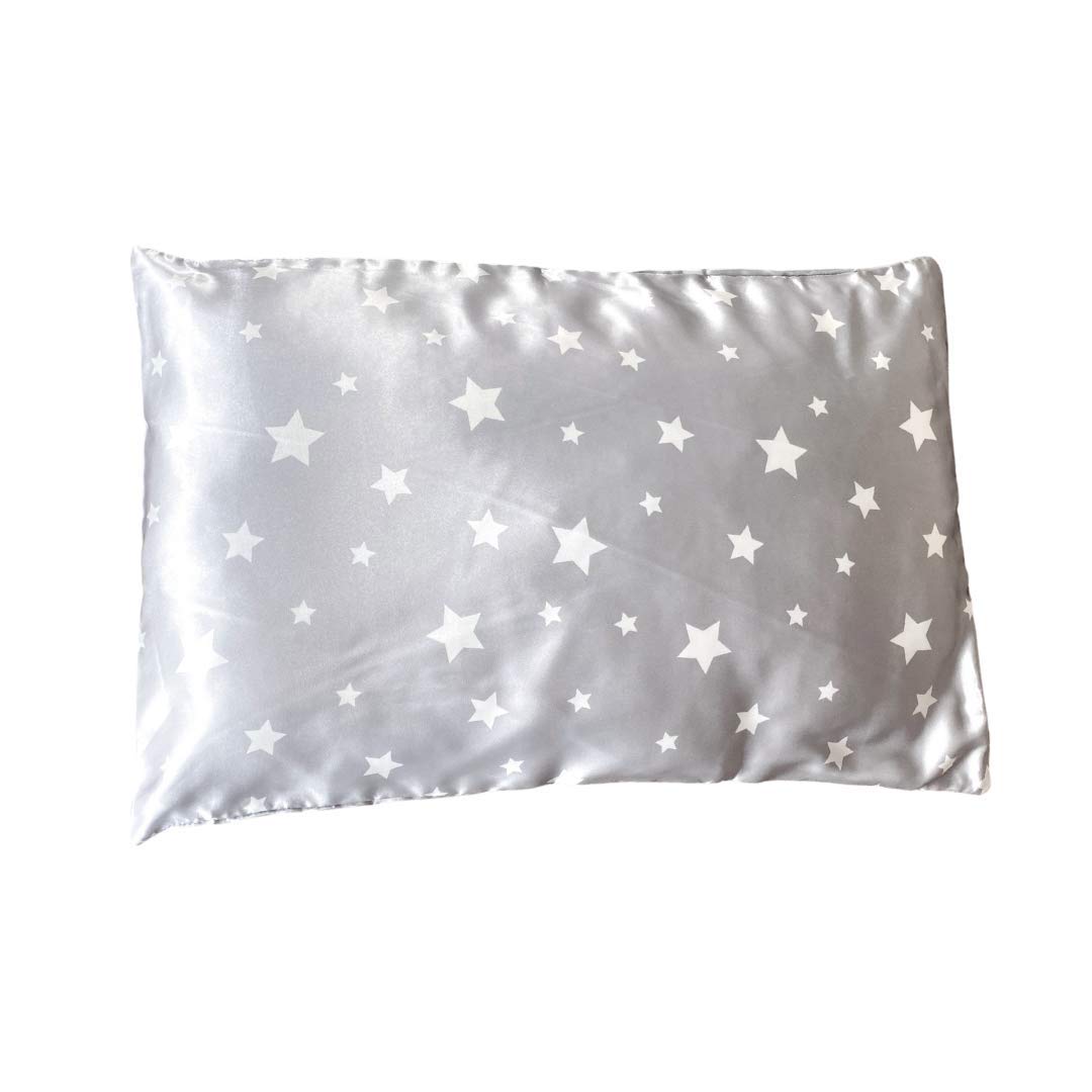 T&T Tim & Tam Grey Stars Mane By Tim & Tam Toddler Satin Pillowcase (Grey Stars)