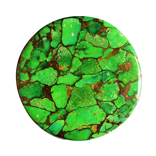 Cabochon vert mohave cuivré turquoise, pierre précieuse polie de 54 mm