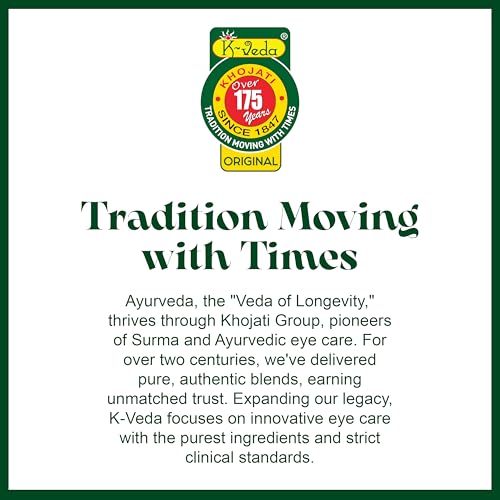 Image of K-VEDA Herbal Ayurvedic Kohl Liner | Smudge-Proof Kajal with Almond Oil & Vitamin E | 12Hr Long-Lasting, Waterproof, Natural Eye Makeup | Safe, Chemical-Free, Made in India