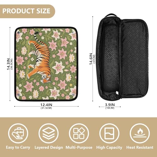 Bolso de viaje para herramientas de cabello y tapete resistente al calor con cremallera, organizador portátil para planchas, rizadores y cepillos miniatura 4