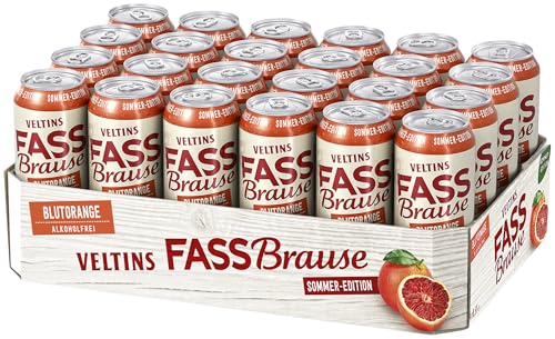 VELTINS Fassbrause Blutorange Alkoholfrei, EINWEG (24 x 0.5 l Dose)