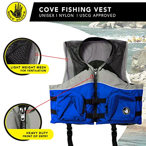 Body Glove Cove Unisex Nylon Fishing Vest - Adult Water Fishing Jacket Vest For Sports Boat Kayak Paddling Use And Safety Sports Vests For Men And Women (X-Large, Gry/Sap) #TOP2