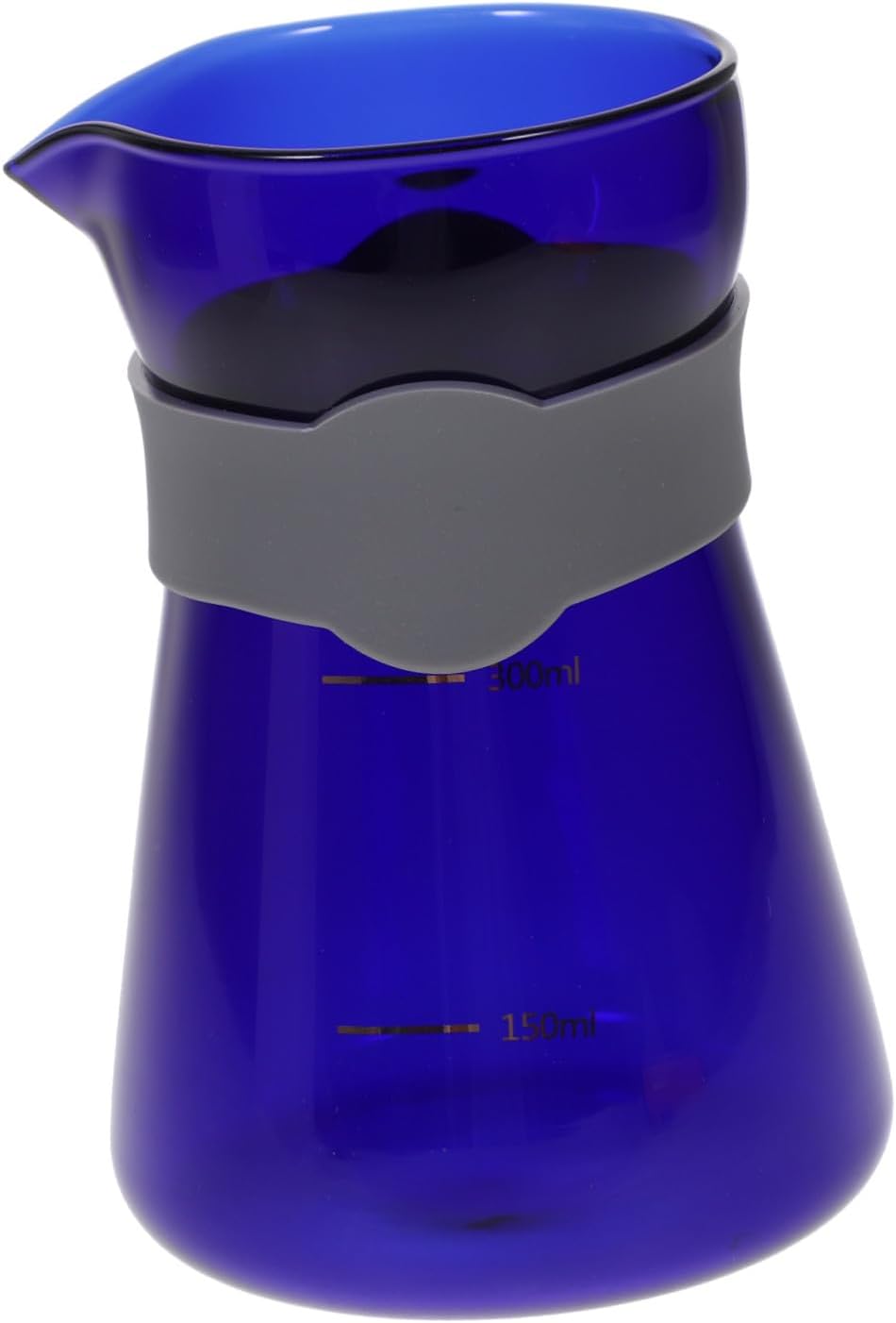 TEHAUX Glass Coffee Pot with Measurement Markings Sapphire Blue Heat-resistant Kettle for Brewing Tea and Coffee Comfortable Thick Handle Suitable for Hot and Cold Beverages at Home