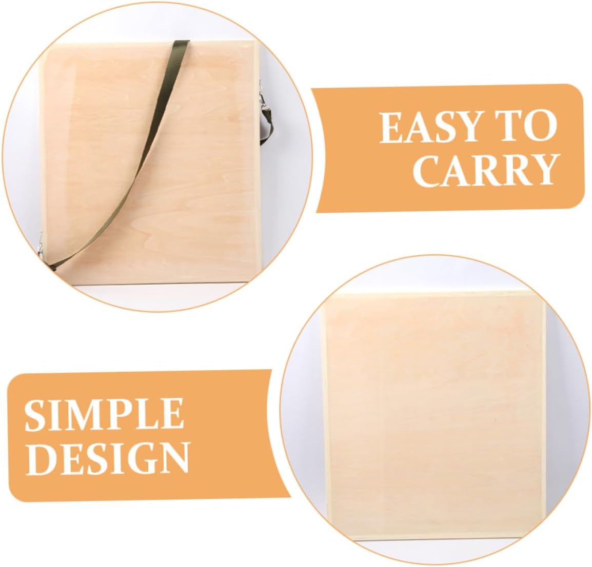 Angoily Artist Sketch Board Portable Wood Drawing Board Strap for Outdoor Sketching for Artists and Students and Sturdy Design for Easy Use