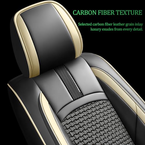 Image of Fit CX-30 Car Seat Covers for Mazda CX-30 2020-2024 2025 2026-Upgraded Premium Waterproof & Breathable Leather, Airbag Compatible, All-Weather Seat Cushion Protector,Full Set,Beige