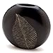 Gifts & Decor 57071590 CARVED LEAF VASE Black