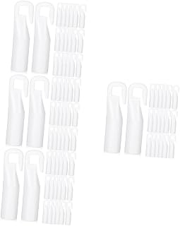 Gadpiparty 80 pcs plastic clothes hanger white hooks hangers plastic blind opener accessory blinds stick hook wand tip connector Plastic Wand Tip Hook Curtain Rod Useful Hook Wand Caps Hook