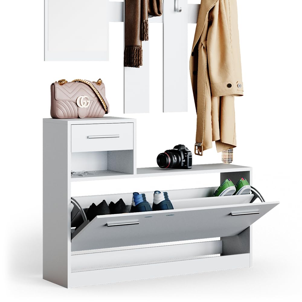 Vicco Garderobe Billy, Weiß, 100 x 111.6 cm