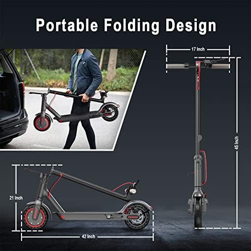 AOVOPRO ES80 Electric Scooter Adult, 10.5Ah, Fast 25km/h, 20-30km long-life battery, Foldable E-Scooter with Bluetooth App Control, LCD Display, Black