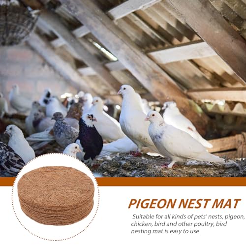 Image of Mipcase Coconut Fiber Pigeon Nest Mat 12 Pack 7.87 X 7.87 X 0.19 in Bird Nesting Pads for Pigeons Chicken and Poultry Breathable Nest Pads for Egg Protection and Breeding