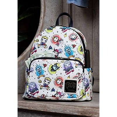 Loungefly POP Disney Villains Tattoo All Over Print Womens Double Strap Shoulder Bag Purse
