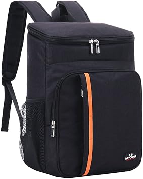 18L Cooler Backpack Insulated Picnic Lunch Backpack with Hard Liner Cool Bag Rucksack for Outdoor Activities Black, Black