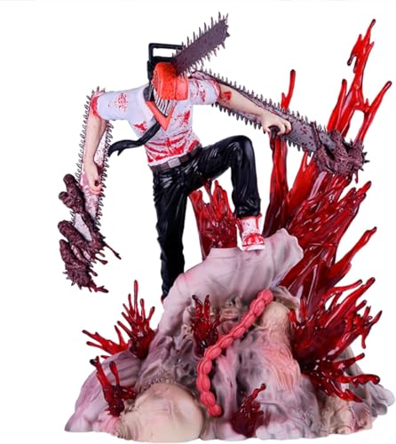 【Toriba】チェンソーマン デンジ フィギュア、26cm、コレクター向け、ABS&PVC製、塗装済み完成品、完全なフィギュア、コレクター向け人形、デスクトップの飾り、台座付き、装飾品、賞品、コレクター向け。