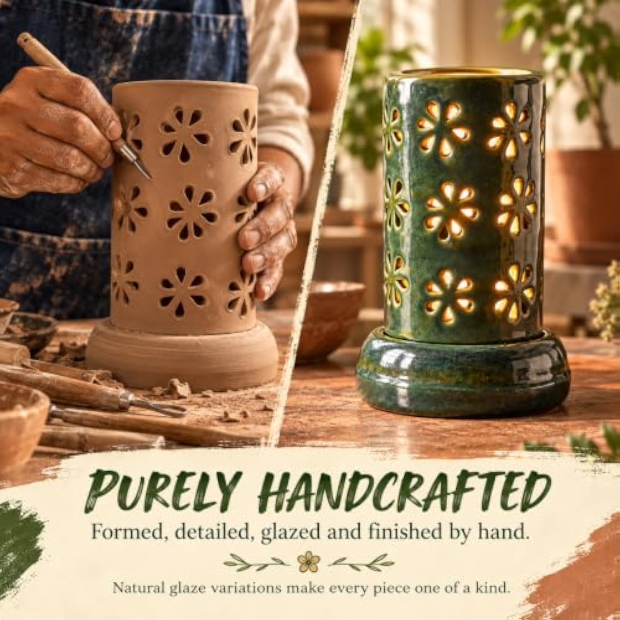 Large Handcrafted Electric Ceramic Aroma Diffuser, Decorative