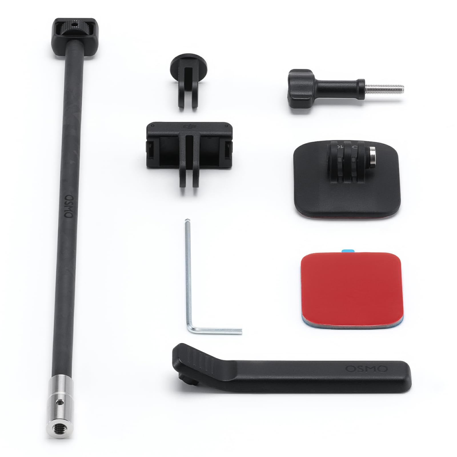 DJI Kit De Fixation Casque Osmo – Support Adhésif Incurvé, Tige En Fibre De Carbone 28 Cm, Pour Vue à La Troisième Personne