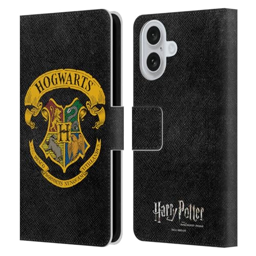 Image of Head Case Designs Officially Licensed Harry Potter Hogwarts Crest Sorcerer's Stone I Leather Wallet Case Compatible With Apple iPhone 16