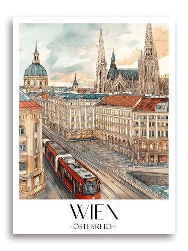 Poster de voyage Vienne Autriche, idée cadeau idéale en tableau mural format DIN A4 à A1