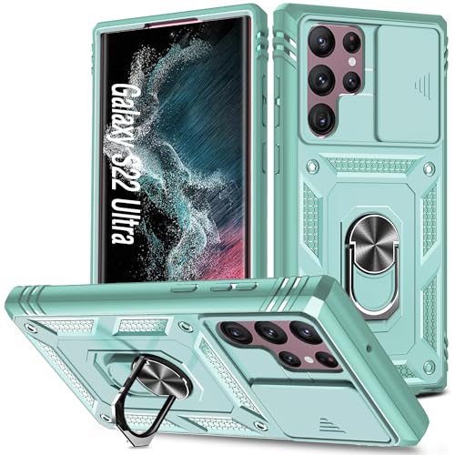 Coque Galaxy S22 Ultra protection objectif coulissant antichoc verte