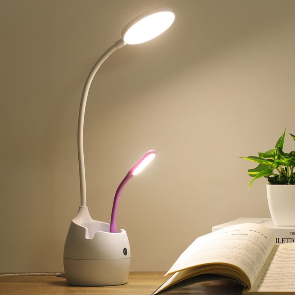 Lampes de table Oeil pour Protection Lampe de Lecture LED Bureau Flexo Lampe de Bureau avec Porte-Stylo USB Rechargeable pour Dimmin Bureau LED avec Porte-Stylo pour Ordinateur/Bureau