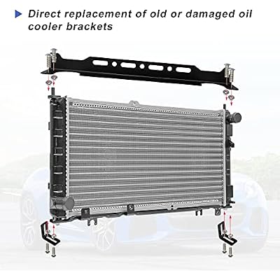 X AUTOHAUX Universal Oil Cooler Mounting Bracket Kit 330mm Aluminum Alloy Engine Oil Cooler Radiator Adapter Kit Oil Cooler Bracket Kit Black Transmission Oil Cooler Mounting Kit
