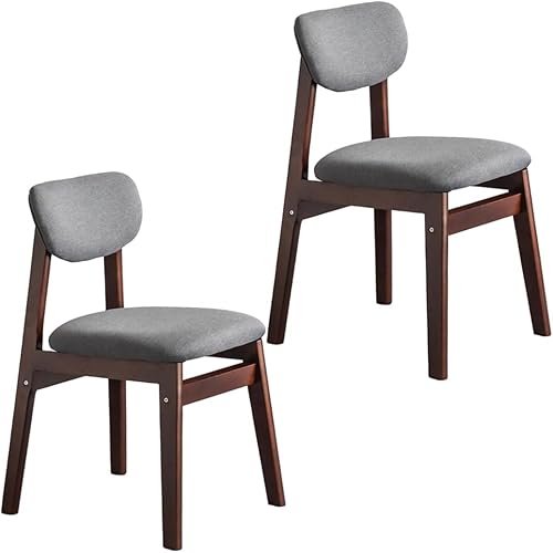 Miniatura 30 de YVYKFZD Juego de sillas de comedor, sillas de cocina de madera maciza, silla de comedor tapizada con respaldo curvo, silla de sala de estar con Gris