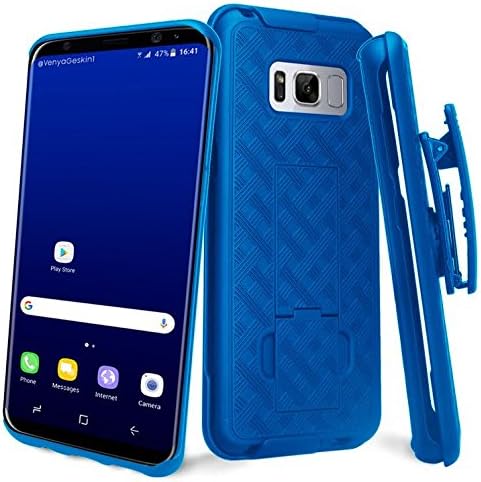 Galaxy S8 Plus Case, Galaxy S8 Plus Swivel Slim Belt Clip Holster Protective Phone Case Cover Compatible for Samsung Galaxy S8 Plus Cases (Combo Shell & Holster Case) - Blue