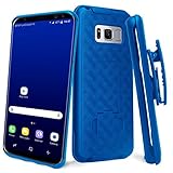 Samsung Galaxy S8 Plus Case, Galaxy S8 Plus Black Swivel Slim Belt Clip Holster Armor Protective Case, Defender Cover for Galaxy S8+ Plus (Holster Shell Combo) (Blue)