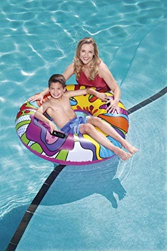 Bestway 36125-19 Inflatable Rubber Ring, Swimming Float with Pop-Art Design, Multi-Colour