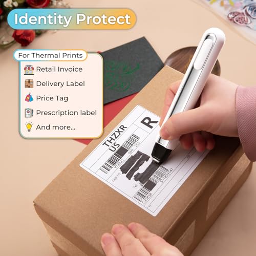 Identity Theft Protection Pen for Permanent Erasing Receipt, Shipping Label, or Any Thermal Prints - Multipurpose Use as Portable Food Bag Heat Sealer, Foil Quill, and Heat Press Pen. (Pure White) by Sleepy Planet - Image 3