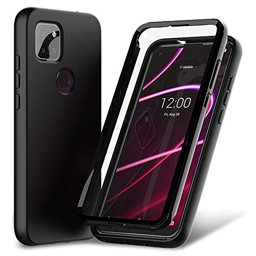 Nuomaofly T-Mobile Revvl 5G Case with Built-in Screen Protector Designed, Full-Body Heavy Drop Protection Shock Absorption Cover for T-Mobile Revvl 5G (Black)