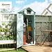 Outsunny Gartenschrank Holz Wetterfest mit Tür 77x54,2x179cm Hellblau+Grün