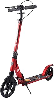 OFFA Scooters For Kids 8 Years And Up Teens Adult Scooter, Folding Kick Scooter Freestyle Cruiser With Big Wheels Sports & Outdoors Scooters, City Campus Stunt Scooters (Color : Red)