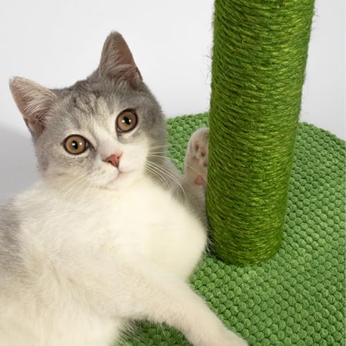 Arranhador Torre Gato Cacto Verde Sisal Brinquedo Poste Resistente Protetor Gatos