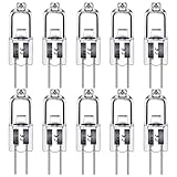 Levidon G4 Halogen Light Bulbs 10W 12V Clear Capsule 2 Pin Lamp Bulb Halogen Pin Base Warm White Dimmable 10 Pack - Image 1